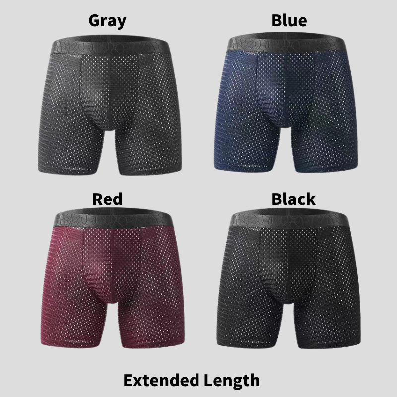 5 Boxer Uomo In Fibra Di Bambù – Morbidi, Traspiranti, Cucitura 3D, S-L, Colori: Nero, Grigio, Blu, Rosso