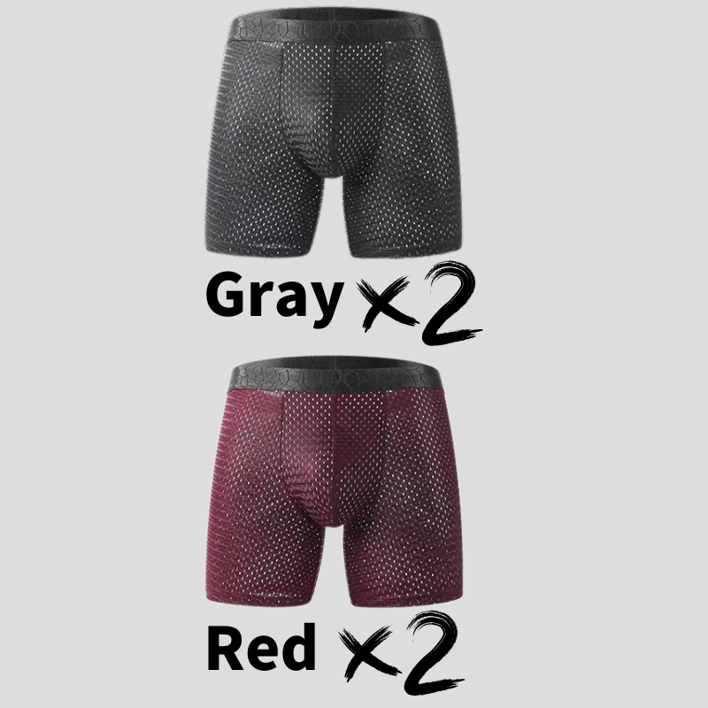 EXTENDED LEG BAMBOO FIBER BOXER SHORTS - FOR ALL-DAY COMFORT